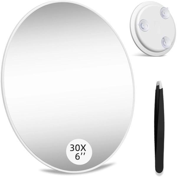 saiggnyy Large 6" 30X Strong Magnifying Mirror with 6L x