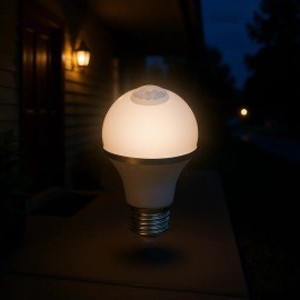 Led Sensor Light Bulb 9W 1000LM 6500K E27 Dusk To Dawn Automatic On Off Indoor Outdoor UseWattage: 9W