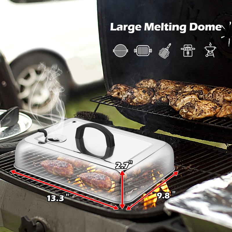 Rectangular Melting Dome 2Pcs, HaSteeL 13.3 X 9.8In Stainless Steel