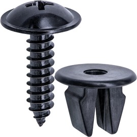 Rexka 10 Sets M5 x 20mm Fender Liner Bumper Cover Rocker Molding Screw Nylon Nut Kit for Hyundai Kia 12493-05207-E 86848-22000 - License Molding Wheelhouse Liner Mud Guard Tail Light License Bracket