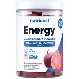Nutricost Energy Complex Stickpack (20 Servings) Passionfruit Guava Flavored - Gluten-Free + Non-GMO