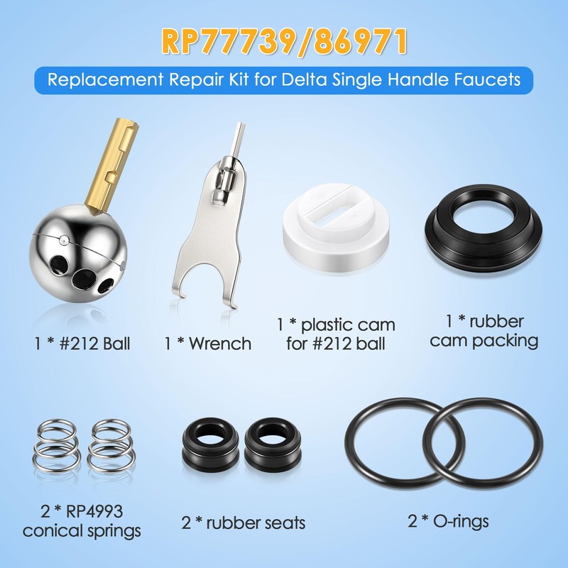 Dreyoo Kitchen Single Handle Faucet Repair Kit with RP212 Stainless