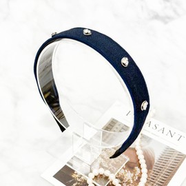 Burnaby Navy Silver Pendant Hairband / 버나비 네이비 실버 팬던트 헤어밴드