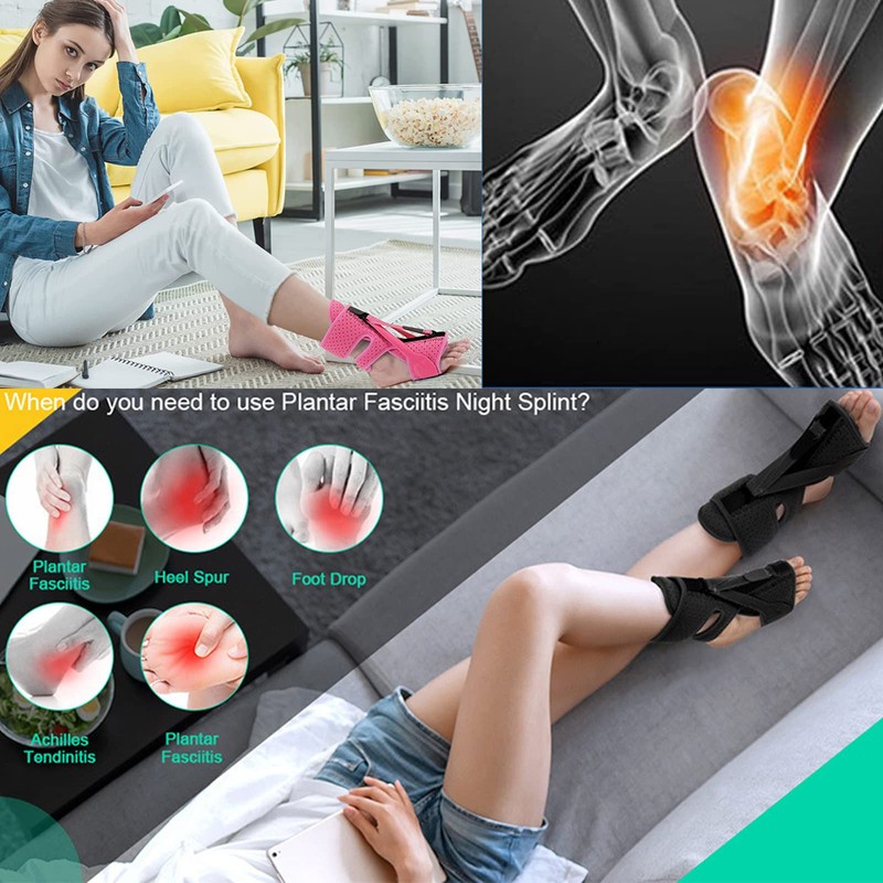 DERJLY Plantar Fasciitis Night Splint, 2022 Improved 3 Adjustable Straps,
