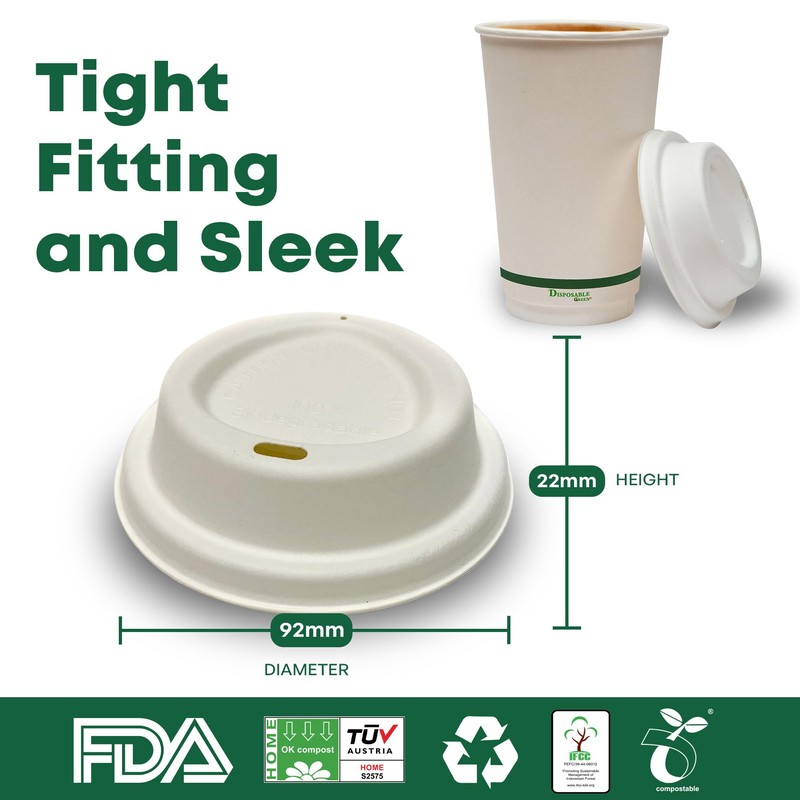 DISPOSABLE GREEN - NEXTGEN Coffee Cups Lid, Double Wall Disposable