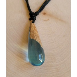 Megical Basket Epoxy Resin & Rambutan Wood Adjustable Necklace Drop Pendant Choker