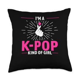 Funny k-pop merchandise k-pop girl Ideas kind of girl K-pop merch Throw Pillow, 18x18, Multicolor