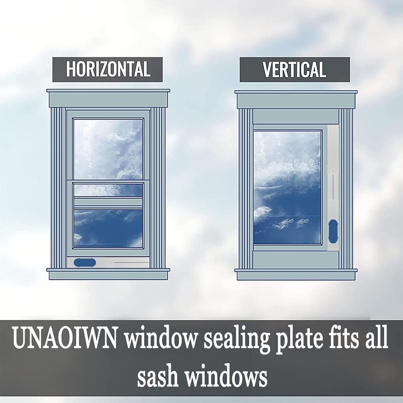 UNAOIWN Portable Air Conditioner Window Kit, Adjustable Vertical/Horizontal Sliding Window