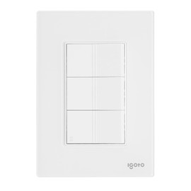 Placa Armada Cristal con 3 Apagadores Sencillos de 1 Módulo Color Blancocris1013igoto