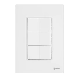 Placa Armada Cristal con 3 Apagadores Sencillos de 1 Módulo Color Blancocris1013igoto