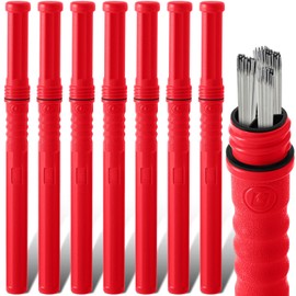Tandefio 8 Pcs Welding Rod Storage Tube 40 Inch Tig Rod Storage Canisters Welding Electrode Holder Airproof Waterproof Container(Red)