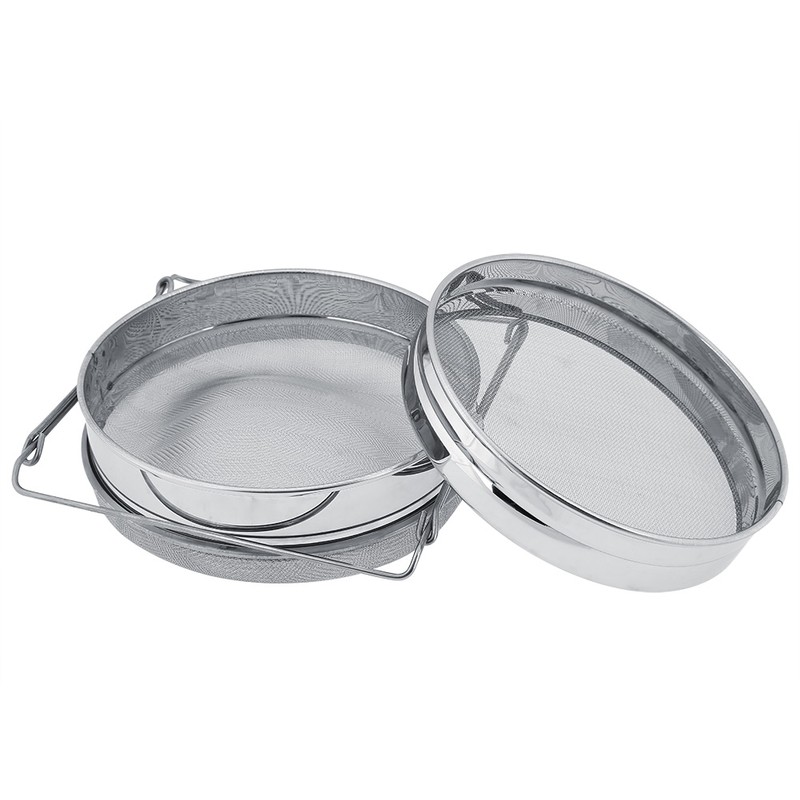 Stainless Steel Beekeeping Double Honey Sieve Strainer Extractor Filter Mesh