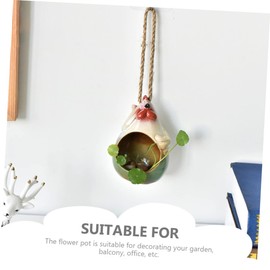 Milisten Ceramic Flowerpot Set Rooster Design Flowerpot Decorative Gardening Pot Home Wall Decorations Flower Holder