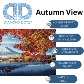 DIAMOND DOTZ ® - Autumn, Full Drill, Square Dotz, Square Diamond Painting Kits, Square Drill Diamond Painting, Diamond Painting Square Drill, Fall Diamond Painting, 28.7"x13.8"