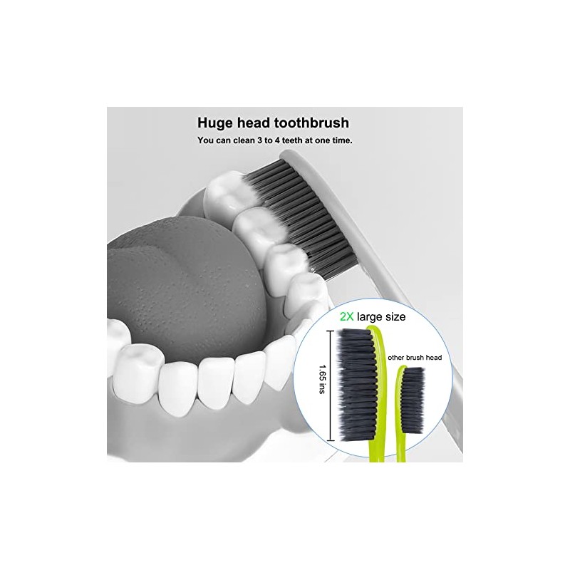 Cepillo de dientes EasyHonor de cabeza enorme, cepillo de dientes