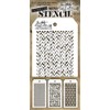 Tim Holtz - Nine Mini Layering Stencils - Herringbone, Countdown,