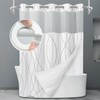 LXBNI LXBNI No Hook Grey White Striped Shower Curtain with