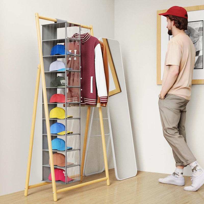 KEEGH Hat Organizer for Closet Hanging Hat Rack Cap Holder