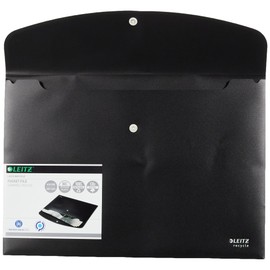 Leitz A4 Sammelmappe mit Druckknopfverschluss, 60 Blatt, 100% recyclebar, Undurchsichtiger Kunststoff, Umweltfreundlich, Recycle-Serie, Schwarz, 46780095