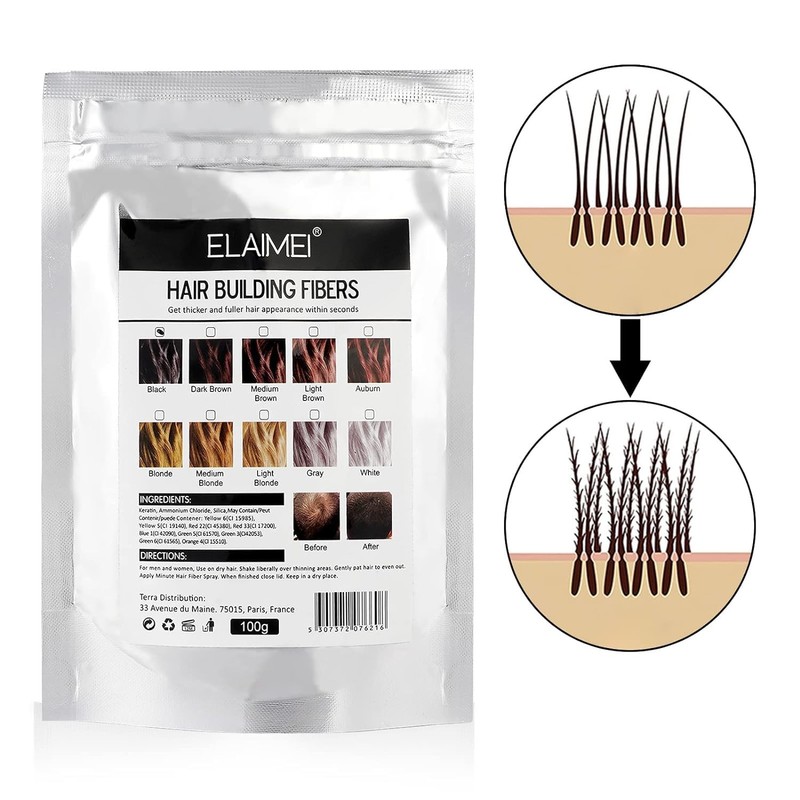 Hair Fibers Spray Refill Powder 100 Grams,Medium Brown,Thinning Fine Hair