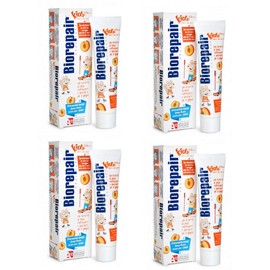 Biorepair Kids 0-6 Oral Care Toothpaste Peach 1.7fl.oz 50ml, Pack of 4