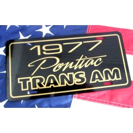1977 Pontiac Trans Am License plate car tag black & gold smokey & the bandit 77