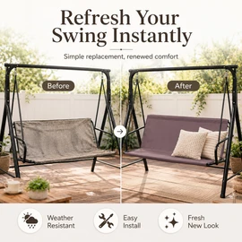 Replacement Swing Seat Cover for Patio Use – 600D Oxford Fabric for 2- or 3-Person Garden Swing Frames
