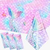 Mermaid Tablecloth for 1st-6th Girl Birthday Party Decorations,Under The Sea