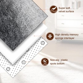 TWINNIS Super Soft Shaggy Rugs Fluffy Carpets, 5x8 Feet, Indoor Modern Plush Area Rugs for Living Room Bedroom Kids Room Nursery Home Decor, Upgrade Anti-Skid Rectangular Fuzzy Rug, Grey White