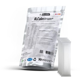 Alibooster ALColostrum+ - Colostrum Premium Powder - 100% Pure - Rich in IgG (20%) - Pocket Size - 30 Sachets of 4g 100% Natural