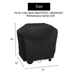 Hiticover Grill Cover for Charbroil 463219125 Performance Series 5 -Burner Griddle, 51 Inch Waterproof Outdoor BBQ Griddle Cover - 51 x 23 x 42 Inch