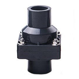Swing Check Valve Non-Return Check Valve PVC Double Union Solvent Weld Pipe Fittings for Metric Pressure Pipe (DN20 Φ25mm)