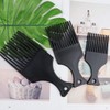 3 Sizes Afro Combs Set, Black Plastic Afro Hair Comb