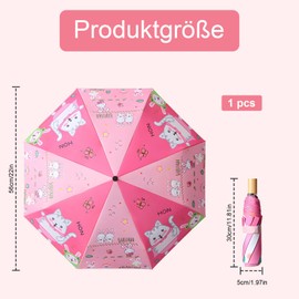 MOAZIFI 1 x Umbrella Children's School Bag Umbrella Magic with Wooden Handle and Safety Reflectors - Colour Changing in Rain - Storm Resistant - Gifts for School