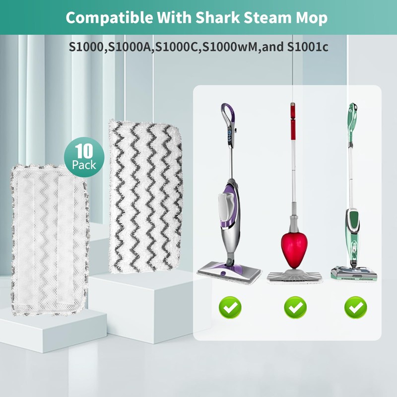 10 Pack Microfiber Steam Mop Replacement pads for Shark Steam