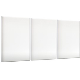 platino24 Sound Absorber Industrial Style Basotect B White, 3 Absorber Elements Rectangle with Chamfer 825 x 550 x 50 mm, Improvement of Room Acoustics