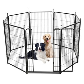 Dog Playpen,40 inch(H) 18 Ft(L) 8 Panels Dog Fence Indoor/Outdoor,Heavy Duty Metal Pet Puppy Exercise Pen, Wide Door Low Threshold,Portable Pet Playpen for Rv Camping Garden Yard Black-1