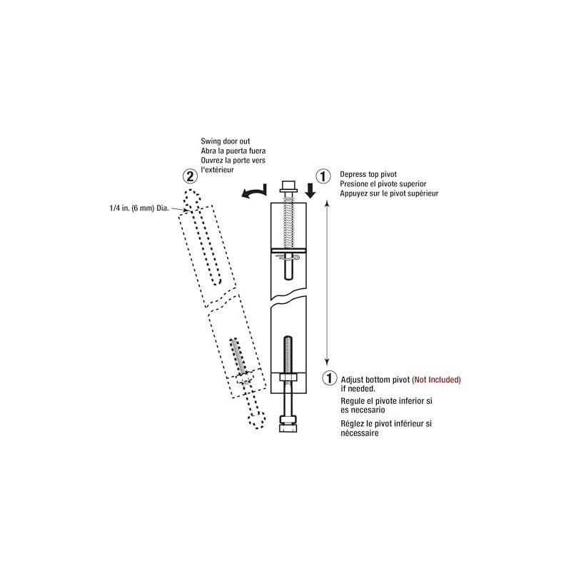 Prime-Line N 6729 5-5/8 In., Bi-Fold Door Top Guide Rod,