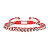 Silver Chain Bracelet For Men, Stainless Steel Silver and Red Bracelet Snake Rope Figaro Cuban Link Rope Chain, Idea Gift for Dad Son Husband Boyfriend Brother, Adjustable 17-30cm Length
