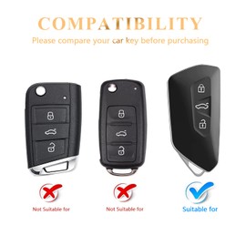 OFFCURVE Transparent key case with key fob, car key case, key cover key case for VW Volkswagen Golf 8 Seat Leon Tarraco Ateca Skoda Octavia Formentor Born