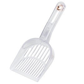 ALXBSONE Cat Litter Scooper Plastic Cat Litter Scoop Non-Slip Handle & Curved Design Cat Deep Shovel Long Handle Poop Sifting(White)