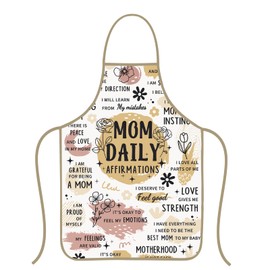 MCPESAS Mom Daily Apron, Inspirational Kitchen Apron for Women, Birthday Gifts for Moms, Cooking Baking Gifts for New Moms, Pregnant Expecting Mom, Wife, Apron for Mama from Daughter Son