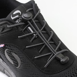 Yusimu No Tie Elastic Shoe Laces for Trainers,Round Tieless Shoelaces for Kids and Adults - Adjustable, Easy, Lazy, Stretchy, and Magic Laces -2 Pairs Black