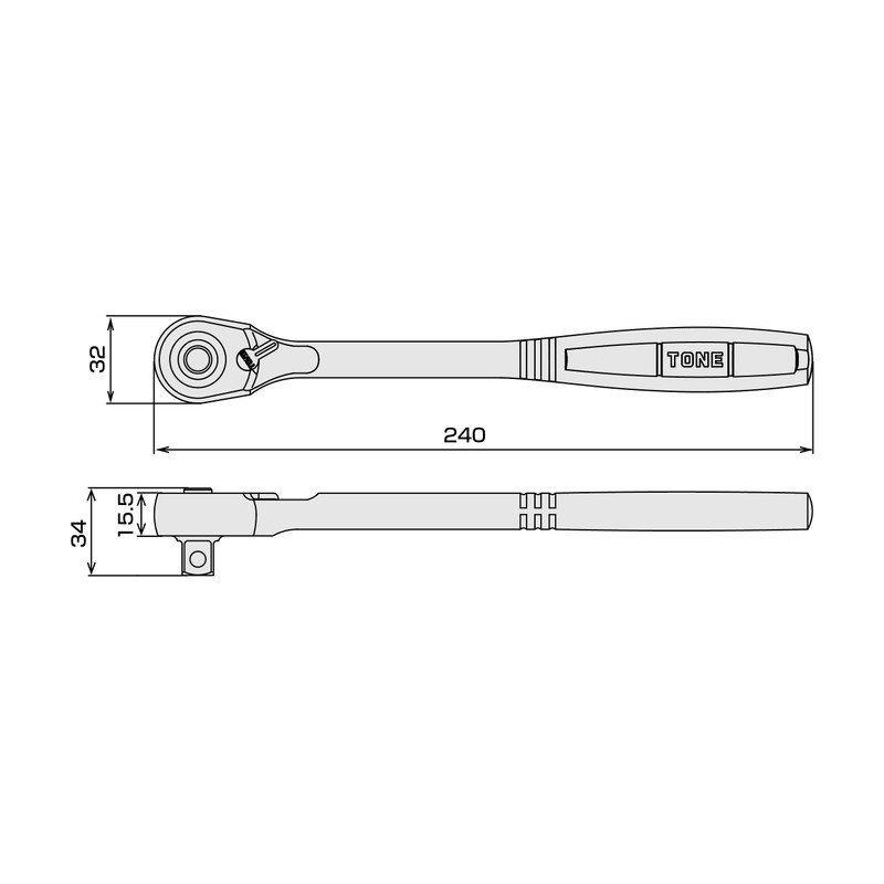 TONE Ratchet Handle (Socket Hold Type)