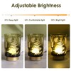 Eywamage Battery Operated Glass Table Lamp, Boho Green Ferns Leaves