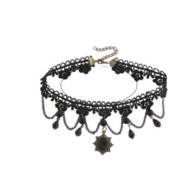 BigyQiu Black Choker Necklace for Women,Adjustable Gothic Classic Collar Choker Necklace,Choker Necklace Accessories for Women,Stretch Necklaces Choker for Teen Girls,Lace Necklace Jewelry for Women