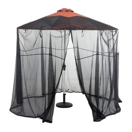 Classic Accessories Water-Resistant 9 Foot Universal Round Patio Umbrella Insect Screen Canopy, Patio Furniture Covers