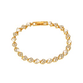 JJDreams Elegant bracelet with crystal stones, tennis bracelet, cubic zirconia bracelet, perfect for women, gift for anniversaries, birthdays