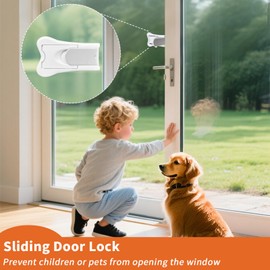 Sliding Door Lock for Kids Child Safety Locks for Sliding Glass Door Lock, Sliding Windows, Sliding Closets,Sliding Cabinets Easy Installation and No Drilling Require