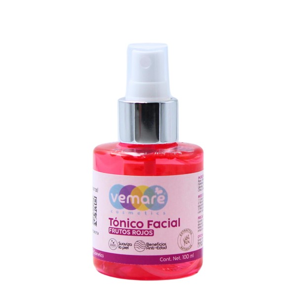 Vemare Cosmetics Tónico Facial Frutos Rojos Nutritivo Y Fresco 100